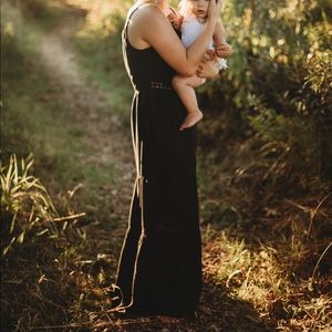 Black boho maxi dress